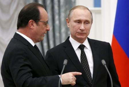 Hollande y Putin acuerdan trabajar juntos para combatir a Estado Islámico en Siria