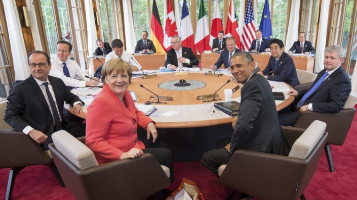 La reunión de los líderes de G7 en la ciudad de Kruen, Germany, 8 de junio de 2015